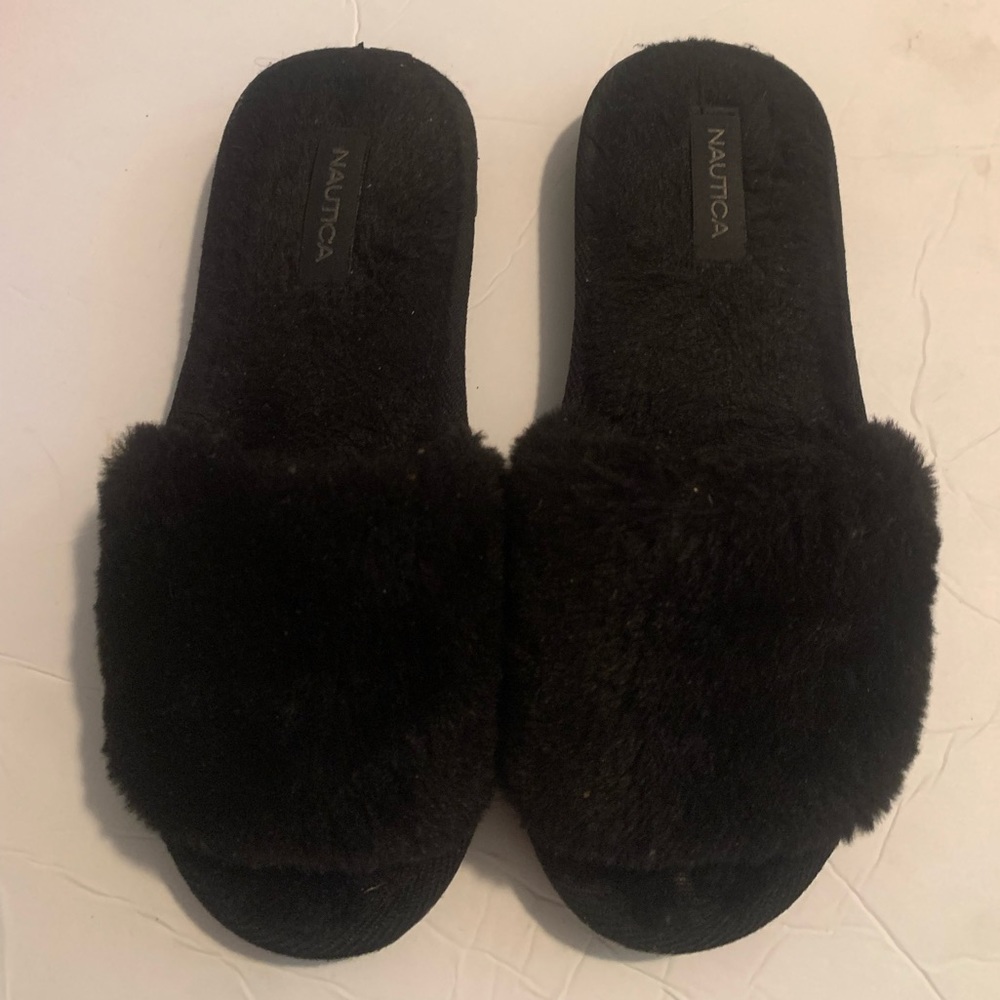 Nautical furry sandals